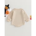 thumbnail image 4 of Hirigin Infant Baby Boy Girl Halloween Outfit Ghost Print Sweatshirt Bubble Romper Oversized Sweater Bodysuit 0 3 6 12 18 Months Fall Winter Clothes, 4 of 8