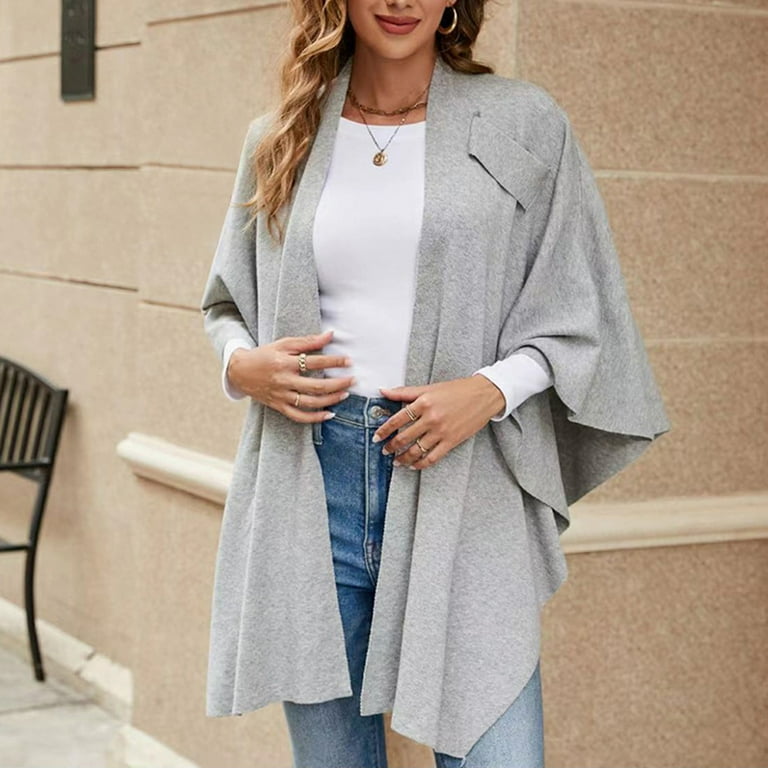 GZWYHT Shawl Wraps,Shawl Womens Large Front Ponchos Knitted Sweater Wrap  Topper Fall Winter Elegant Shawls Cape Concert Dress Scarves for Women  Lightweight,Clearance,Shawls And Wraps Grey - Walmart.com