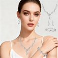thumbnail image 5 of Valentine's Day Rhinestone Teardrop Jewelry Set - Romantic Festive Ambiance, Sparkling Rhinestone Necklace & Earrings, Perfect Valentine's Gift for Lovers, Elegant Party & Daily Wear, Silver, 5 of 5