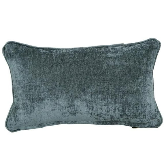 Blazing Needles 9811-CD-S1-JCH-CO-47 18 in. Double-Corded Patterned Jacquard Chenille Rectangular Throw Pillow with Insert, Grey Solid