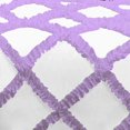 thumbnail image 3 of Dual Tone Diamond Ruffle Duvet Cover 5 Piece Set with Zipper, 400 Thread Count & 100% Egyptian Cotton and Quilts Protector with Pillowcases - White & Lavender Solid, Eastern King Size., 3 of 5