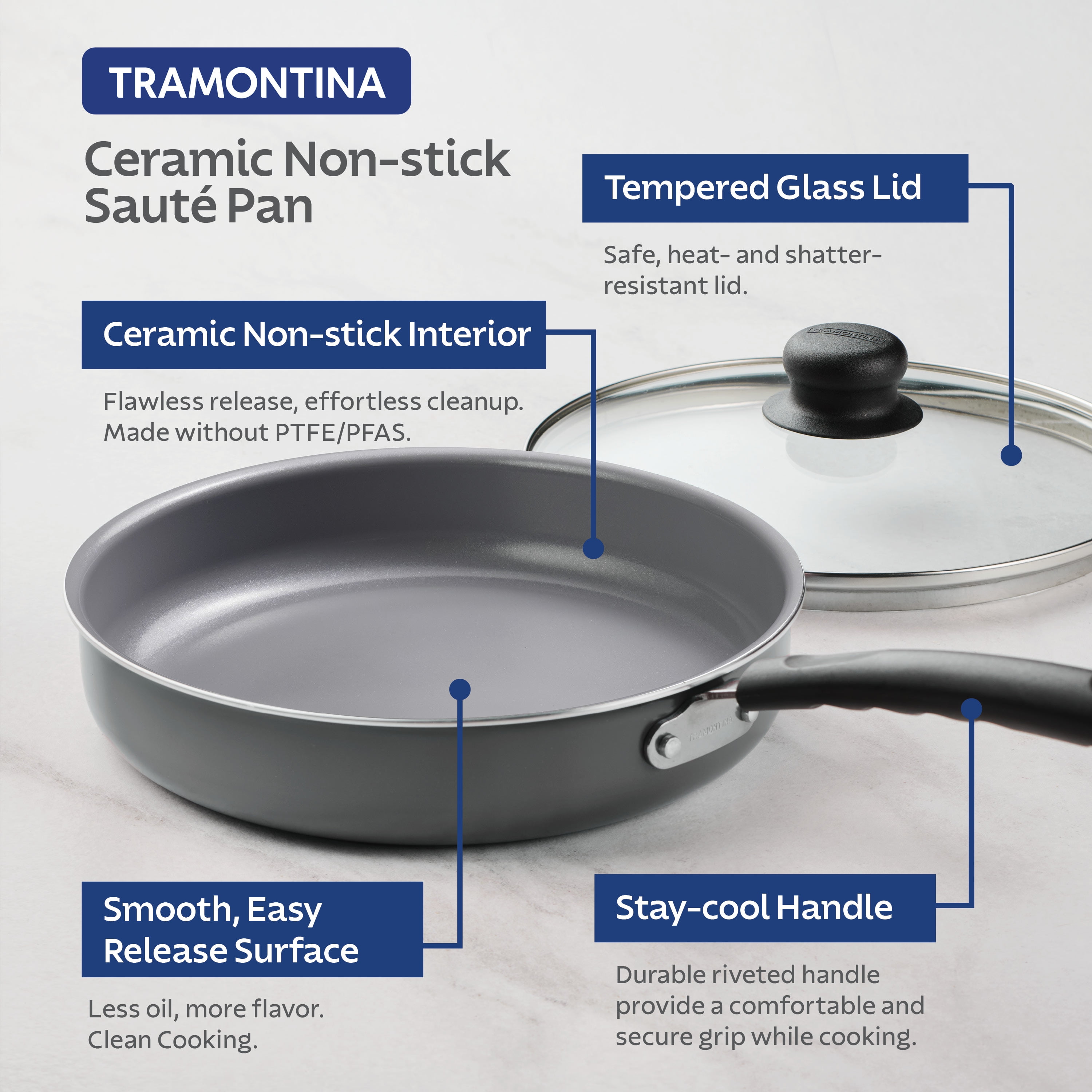 Tramontina PrimaWare 5 Quart CERAMIC Covered Jumbo Cooker
