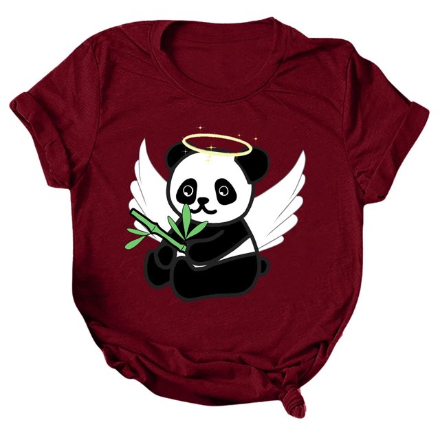 Camiseta estampada de manga corta con estampado de animales para mujer, cuello redondo, informal, suelta, blusas, camisas, túnicas Pompotops hkajfhjk462400