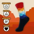 thumbnail image 2 of BambooMN Colorful Unisex Diamond Trails Rayon From Bamboo Crew Socks for Men and Women - Sunset Canyon - Medium - 1 Pair, 2 of 6