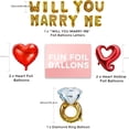 thumbnail image 2 of Set, Will You Marry Me Decorative Balloons Rose Golden/Golden, Wedding Proposal Decorative Creative Balloons Will You Marry Me Logo Banner, Rhinestone Ring Engagement Balloons, Red Heart Balloons Hook, 2 of 4