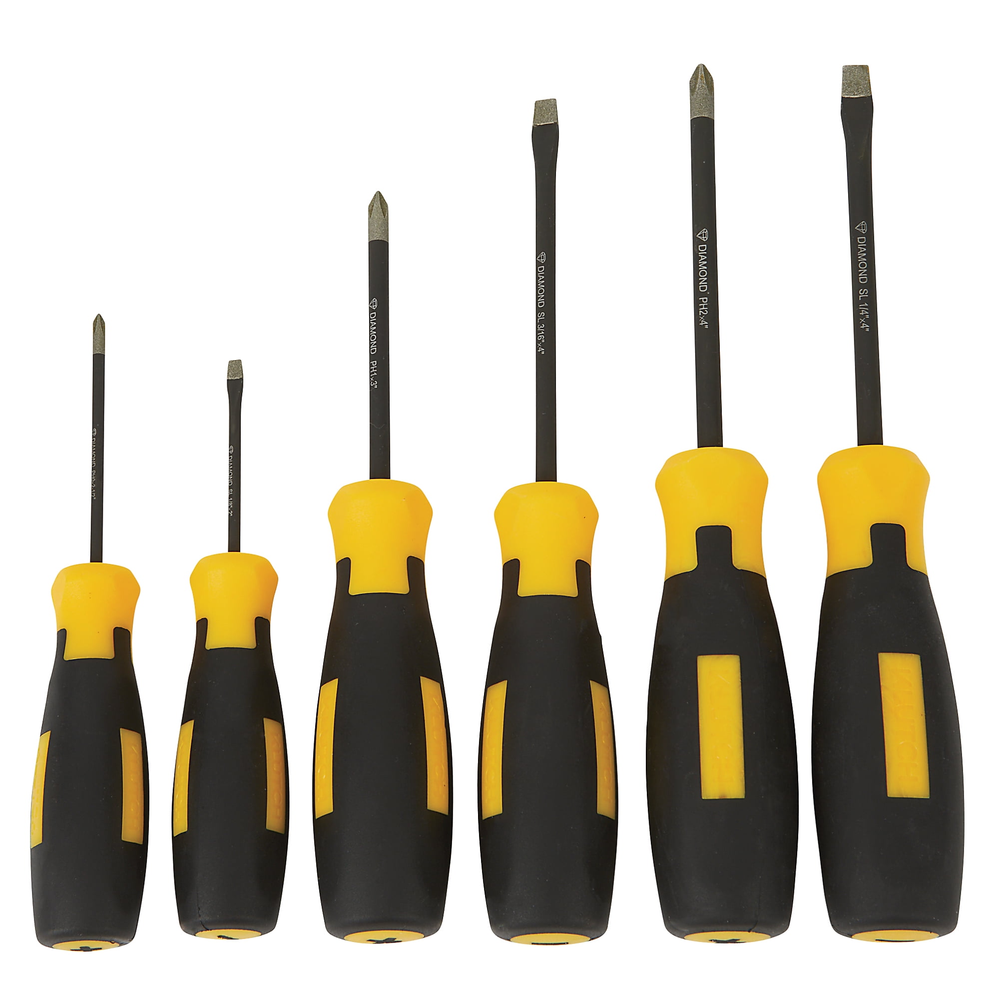Klutch 6-Pc. Diamond Tip Combination Screwdriver Set