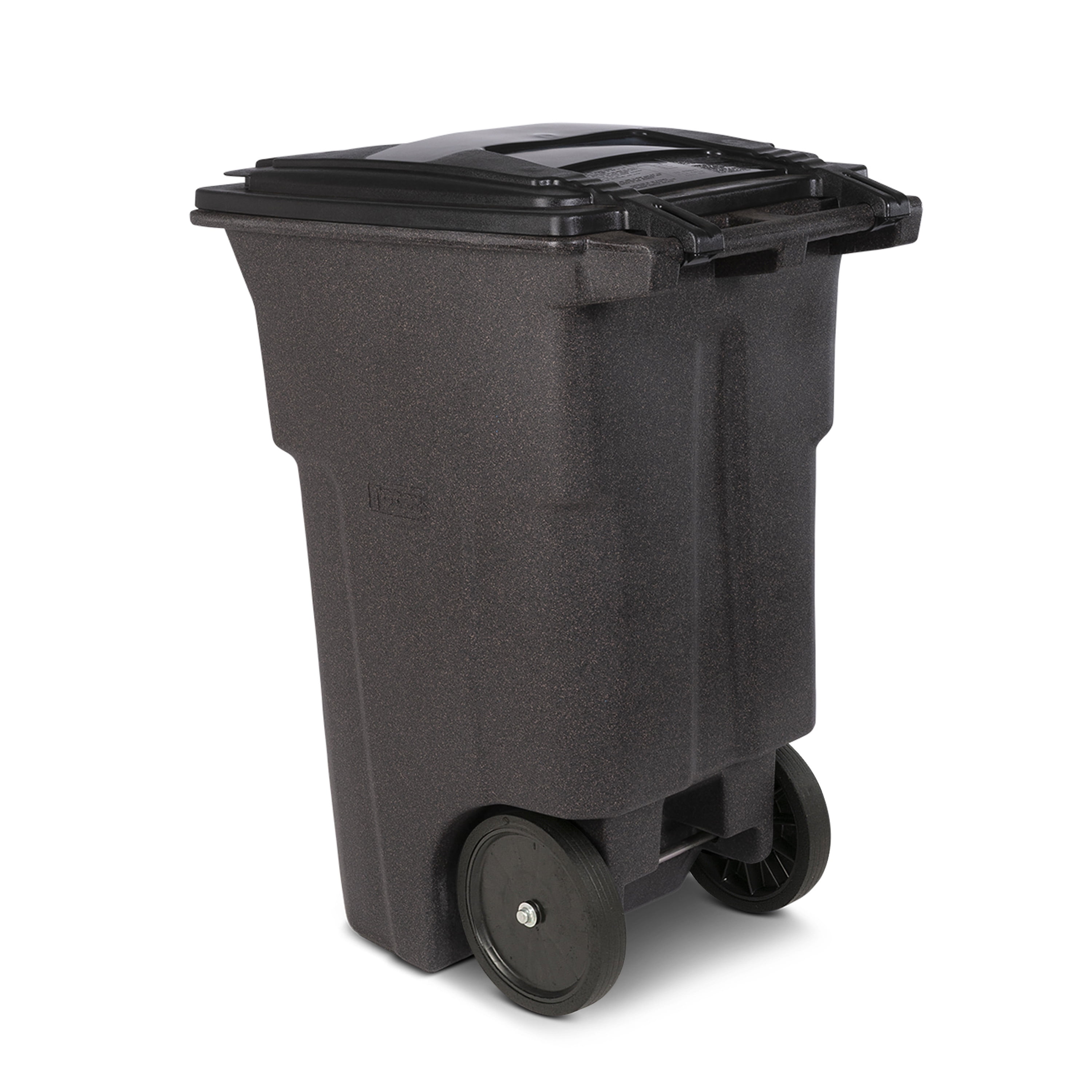 Toter 64 Gal. Trash Can Brownstone with Quiet Wheels and Lid