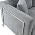 thumbnail image 6 of Armen Living Heritage Gray Fabric Upholstered Sofa with Brushed Stainless Steel Legs, 6 of 7