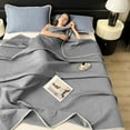 thumbnail image 4 of Qocolhg Knitted Summer Cooler Quilt Twin Size - Cooling Blankets for Hot Sleepers, Skin-friendly Plain Printed Washed Cotton Summer Quilt, Bedding Soft Coverlet Quilts for Kids, 71x79 inch,Dark Gray, 4 of 6