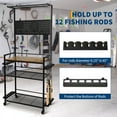 thumbnail image 6 of Mescukay 12 Rods Fishing Rod Holders for Garage, Fishing Rod Rack Storage, Heavy Duty Metal Fish Pole Holder Organizer with Pegboard and Wheels for Fish Gear and Equipment Accessories, 6 of 7