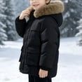 thumbnail image 7 of Auroural Boys Girls Jackets Size 7-8 Winter Children's Winter Solid Color Long Sleeves Hooded Zipper Quilted Coat Keep Warm Coat Kids 5-12 Year, 7 of 7