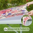 thumbnail image 6 of Pioneer Flower Floral Print Pattern Square Fitted Tablecloth with Elastic Edge,Square Table Cover,Washable Elastic Table Cover for Home Kitchen Party Decor 36"x36", 6 of 6