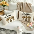 thumbnail image 4 of He is Risen Easter Lumbar Pillow Covers 12x20 inch Religious Faith Cross Porch Outdoor Pillowcase, Bow Christian Farmhouse Spring Decor Throw Pillow Covers for Home Sofa Couch（3-12b）, 4 of 6