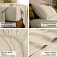thumbnail image 5 of Mellanni 4-Piece Iconic King Bedsheet Set - Microfiber, 16" Deep Pocket, Cooling, Wrinkle, Fade, Stain Resistant, Beige, 5 of 7