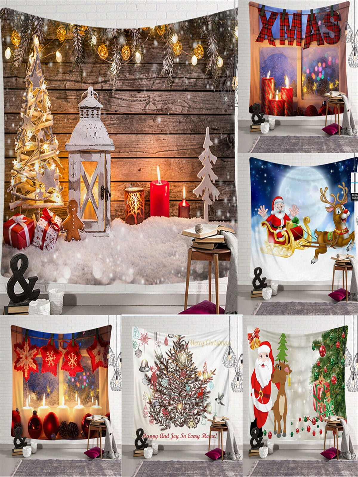 Collections Etc Hanging Christmas Tree Tapestry Lighted Wall Art Walmart Com