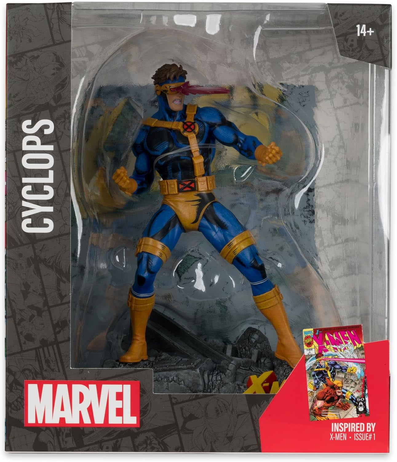 McFarlane Toys - Marvel Cyclops 1:10th Scale Collectible with Scene (X-Men #1)