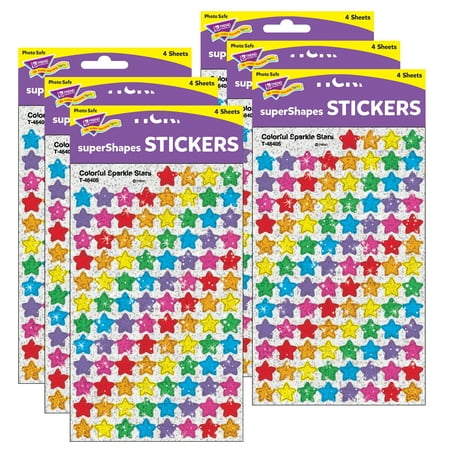 UPC: 0194629033652 | TREND Colorful Sparkle Stars superShapes Stickers 400 Per Pack 6 Packs