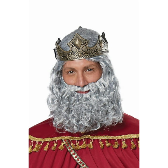 California Costumes Men's Biblical King Wig & Beard-Adult,, Gray, Size One Size