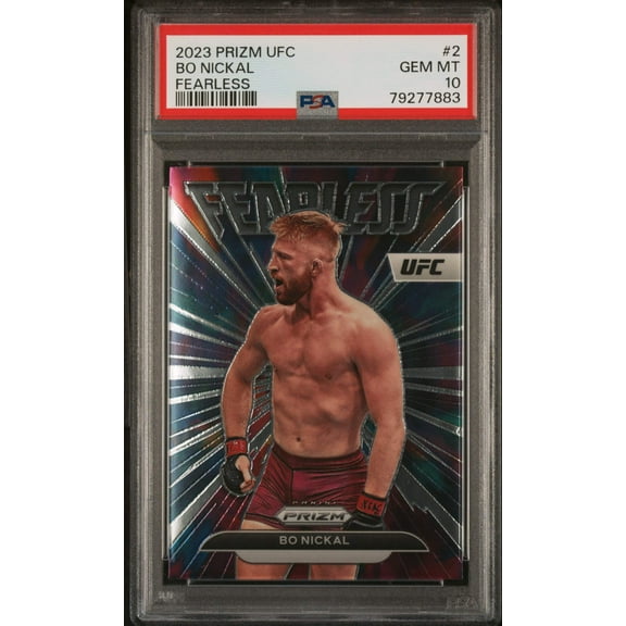 Graded 2023 Panini Prizm Bo Nickal #2 Fearless Rookie RC UFC MMA Card PSA 10 Gem Mint