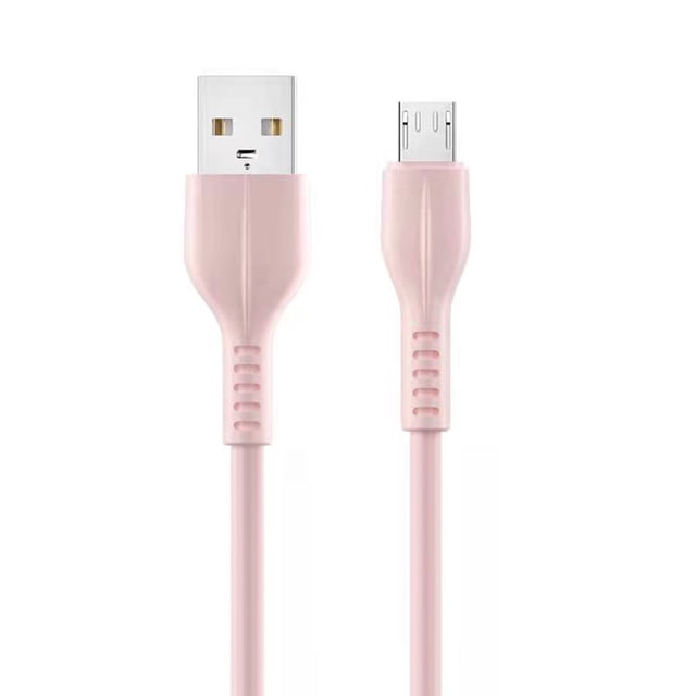 Generic 1M Pink Silicone Micro-B USB Cable for Fast Charging & Data Transfer, Durable & Lightweight, 2A Max Current, Portable Design for Micro-B Devices