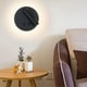 thumbnail image 3 of Aplique de pared LED, luz de lectura para cabecera, luces de lectura de pared LED de 11 W, foco ajustable (luz blanca de 6000 K, redondo negro), lámpara de pared para pasillo, escalera, sala de estar, 3 of 4