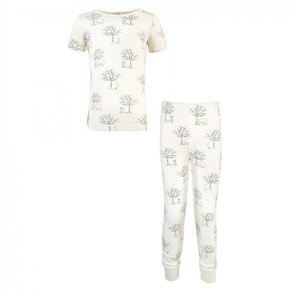 Touched by Nature Baby, Toddler and Kids Unisex Organic Cotton Tight-Fit Pajama Set, Birch Trees, 6-12 Months