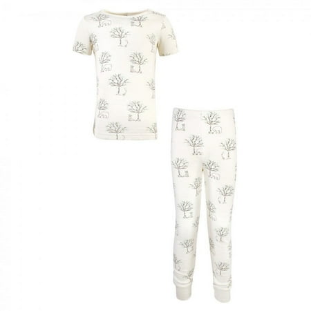 UPC: 0660168618211 | Touched by Nature Baby Toddler and Kids Unisex Organic Cotton Tight-Fit Pajama Set Birch Trees 3 Toddler