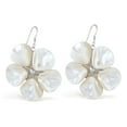 thumbnail image 3 of Delightful Organic White Shell Flower 925 Silver Earrings, 3 of 5