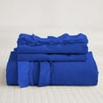 thumbnail image 3 of D.N.G. BEDDINGS Luxurious 3 Piece Double Ruffle Duvet Cover With Zipper Closure, 100% Egyptian Cotton, 800 Thread Cotton Full/Queen Size Royal Blue Solid, 3 of 6