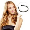 thumbnail image 5 of Unique Bargains 1 Pcs Headband Synthetic Hair Plaited Deep Brown 0.39 Inch Wide Headband Braid Braided with Teeth, 5 of 7