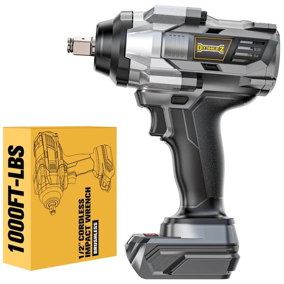 Llave de impacto inalámbrica DIYToolifz 20 V 1000 FT-Lbs Torque 1/2 pulgada
