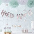thumbnail image 1 of Ginger Ray Rose Gold Hello World Scripted Baby Shower Bunting Banner - Hello World, 1 of 9