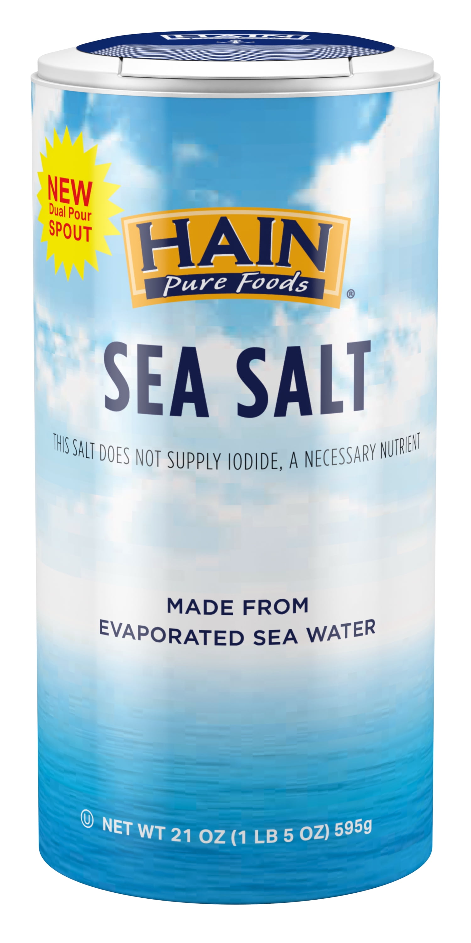 Hain Pure Foods Sea Salt, 21 oz.