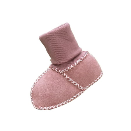 

Avamo Infant Baby Winter Bootie Plush Lining Soft Shoe Prewalker Sock Boots House Booties Indoor Breathable First Walkers Ankle Boot Dark Pink 5C