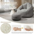 thumbnail image 3 of Aukfa Bean Bag Chair, Lazy Sofa Beanbag with Ottoman for Living Room, Dorm - Gray, 3 of 8
