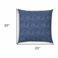 thumbnail image 3 of 20" X 20" Blue And White Blown Seam Swirl Throw Indoor Outdoor Pillow, 3 of 8