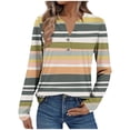 thumbnail image 2 of Long Sleeve Shirts for Women Casual V Neck Fall Tops Dressy Spring Work Blouses Clothes Khaki B XXXL, 2 of 7