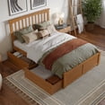 thumbnail image 4 of Mission Full Wood Platform Bed with Footboard & Storage Drawers in Light Toffee, 4 of 15