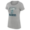 thumbnail image 2 of Women's G-III 4Her by Carl Banks Heather Gray Seattle Mariners Super-Slim Fit Lightweight Team Logo Graphic T-Shirt, 2 of 5