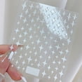 thumbnail image 2 of Pnellth Manicure Decal Non-fading Gloss Easy Paste Self Adhesive DIY Ultra Thin White Golden Black Silver Nail Shining Star Decal Nail Supplies White, 2 of 5