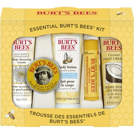 Gifts Burt's Bees Essential Everyday Beauty Gift Set, 5 Travel Size Products - Deep Cleansing Cream, Hand Salve, Body Lotion, Foot Cream and Lip Balm ()