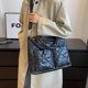 thumbnail image 4 of Bolso de mano acolchado para mujer, lujoso bolso de mano a cuadros, bolso de mano acolchado, ligero, de algodón, para invierno, 4 of 7