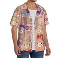 thumbnail image 4 of Gaeub Cute Lamas Men's Lapel Short Sleeve Shirt, Relaxed Fit Shirt, Soft and Breathable for Outdoors Party Travel - Medium, 4 of 7