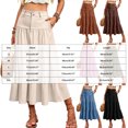thumbnail image 3 of RFQWOVSR Women High Waist A-Line Midi Skirt Solid Color Elegant Basic Pull On Elastic Waist Lightweight Summer Casual L, 3 of 6