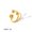 Golden Three Balls, variant on Open Mouth Geometric Titanium Steel Ring With Double Ball And Split Three Ball Design For Fashion Jewelry Chic