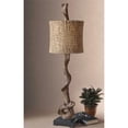 thumbnail image 2 of Maklaine Resin & Metal Lamp with Round Drum Shade in Bronze and Matte Black, 2 of 3