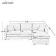 SEGMART Sectional Sofa Bed Furniture, LShape 3 Seat Sectional Couch with Storage Chaise