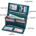 thumbnail image 2 of Womens Wallet Large Capacity Rfid Blocking Genuine Leather Trifold Wallet Peacock B, 2 of 3