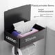 thumbnail image 4 of Caja de pañuelos de acero inoxidable negra soporte para teléfono móvil baño baño soporte de rollo de pañuelos montado en la pared, 4 of 5