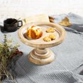 thumbnail image 5 of SOFE 11" Rustic Cake Stand, Round Vintage Cup Cake Stand, Natural Wood Cake Stand with Pedestal Dessert Display, Farmhouse Cake Holder Perfect for Weddings, Birthdays and Country Decor, 5 of 7
